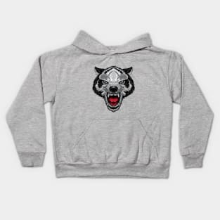 Angry Wolf Face Artwork for everyone who love wild life Kids Hoodie